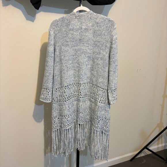 BlankNYC Blue Fringe Sweater Cardigan - Picture 10 of 12